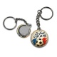 Porte clés - Cabochon foot- le foot c'est la vie- verre ou résine