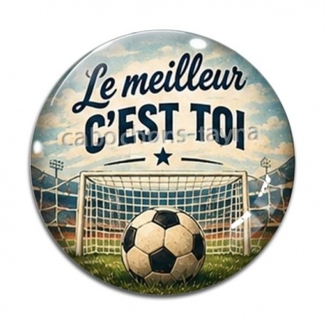 Cabochon Verre - cabochon le meilleur c'est toi- cabochon verre ou résine foot