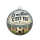 Pendentif Cabochon Argent - cabochon le meilleur c'est toi- cabochon verre ou résine foot