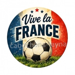 cabochon foot- vive la France- verre ou résine