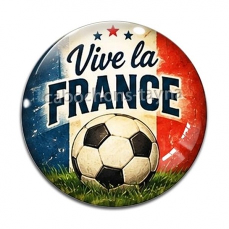 Cabochon Verre - cabochon foot- vive la France- verre ou résine