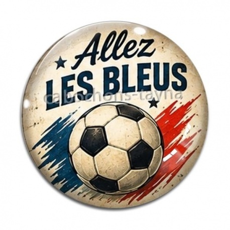 Cabochon Verre - cabochon allez le bleus- plusieurs supports