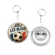 Porte clés décapsuleur - cabochon allez le bleus- plusieurs supports