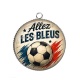 Pendentif Cabochon Argent - cabochon allez le bleus- plusieurs supports
