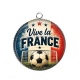 Pendentif Cabochon Argent - vive la France