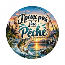 cabochon J'peux pas j'ai pêche, plusieurs supports