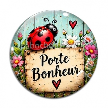 Cabochon Verre - porte bonheur coccinelle- cabochon verre ou résine, porte clé