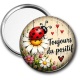 Miroir de poche - cabochon porte bonheur- Toujours positif