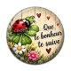 Cabochon Résine - cabochon porte bonheur- que le bonheur te suivi