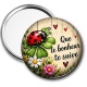 Miroir de poche - cabochon porte bonheur- que le bonheur te suivi