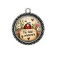 Pendentif Cabochon Argent - cabochon porte bonheur- tu vas y arriver