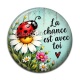 Cabochon Résine - porte bonheur- la chance est avec toi- cabochon verre ou résine