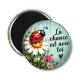 Magnet's - porte bonheur- la chance est avec toi- cabochon verre ou résine