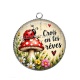 Pendentif Cabochon Argent - cabochon crois en tes rêves-  verre ou résine, magnet
