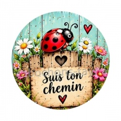 cabochon suis ton chemin- cabochon verre ou résine, miroir