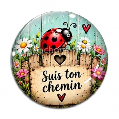 Cabochon Verre - cabochon suis ton chemin- cabochon verre ou résine, miroir