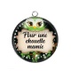 Pendentif Cabochon Argent - mamie chouette
