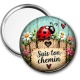 Miroir de poche - cabochon suis ton chemin- cabochon verre ou résine, miroir
