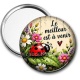 Miroir de poche - cabochon porte bonheur le meilleur est à venir- magnet- miroir