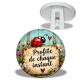 Trépied - cabochon porte bonheur- Profite de chaque instant- magnet- porte clés