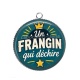 Pendentif Cabochon Argent - cabochon un frangin qui déchire- verre ou résine- décapsuleur