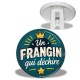 Trépied - cabochon un frangin qui déchire- verre ou résine- décapsuleur