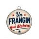 Pendentif Cabochon Argent - cabochon un frangin qui déchire- verre ou résine- magnet
