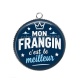 Pendentif Cabochon Argent - cabochon mon frangin c'est le meilleur- verre ou résine