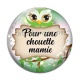 Cabochon Verre - mamie chouette