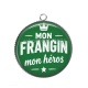 Pendentif Cabochon Argent - mon frangin mon héros
