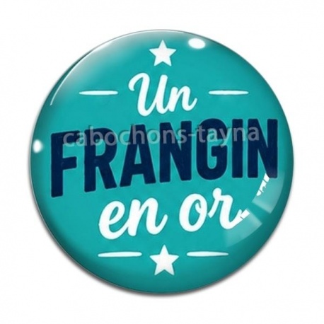 Cabochon Verre - cabochon un frangin en or- verre ou résine- décapsuleur