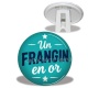 Trépied - cabochon un frangin en or- verre ou résine- décapsuleur