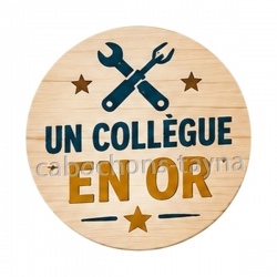cabochon collègue en or- verre ou résine