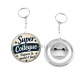 Porte clés décapsuleur - cabochon super collègue- verre ou résine- Porte clé