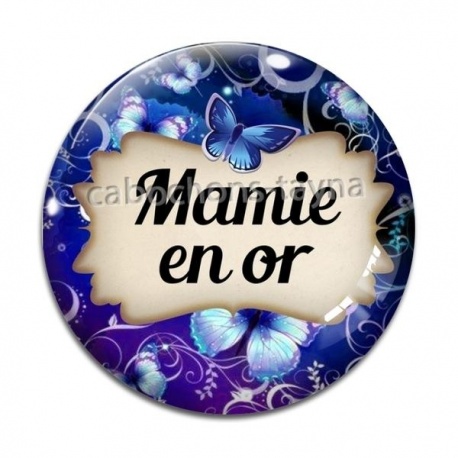 Cabochon Verre - mamie en or