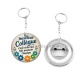 Porte clés décapsuleur - cabochon le meilleur collègue- verre ou résine