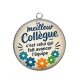 Pendentif Cabochon Argent - cabochon le meilleur collègue- verre ou résine