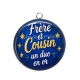 Pendentif Cabochon Argent - Frère et cousin un duo en or- verre ou résine