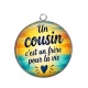 Pendentif Cabochon Argent - cabochon un cousin c'est un frère pour la vie