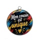 Pendentif Cabochon Argent -  cabochon mon cousin est unique