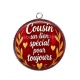 Pendentif Cabochon Argent -  cabochon cousin un lien spécial pour toujours