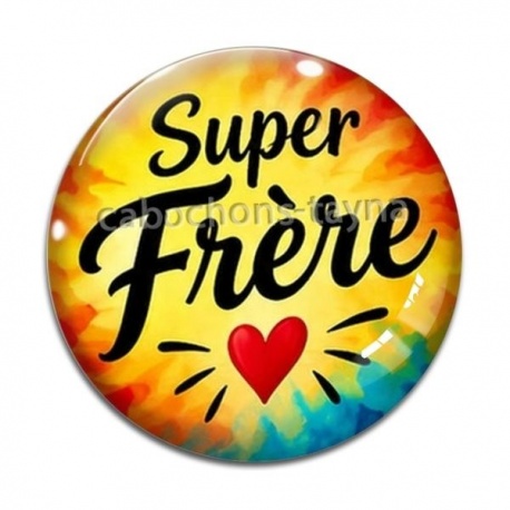 Cabochon Verre - cabochon super frère- verre ou résine- porte clé