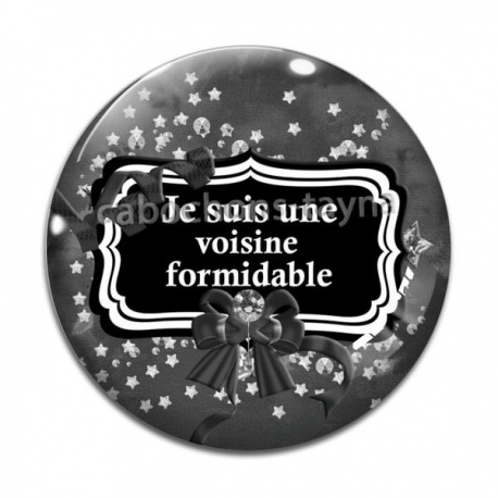 Cabochon Verre - cabochon je suis une voisine formidable