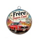 Pendentif Cabochon Argent - cabochon frère super cool- Décapsuleur frère