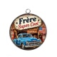 Pendentif Cabochon Argent -  cabochon frère super cool