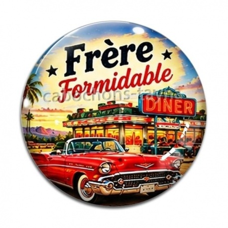 Cabochon Verre - cabochon frère formidable- Porte clé