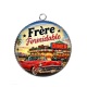 Pendentif Cabochon Argent - cabochon frère formidable- Porte clé