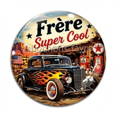 Cabochon Verre - cabochon frère super cool- porte clé frère