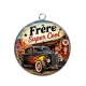Pendentif Cabochon Argent - cabochon frère super cool- porte clé frère