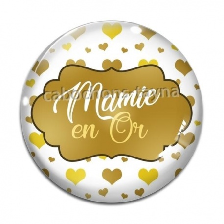 Cabochon Verre - mamie en or